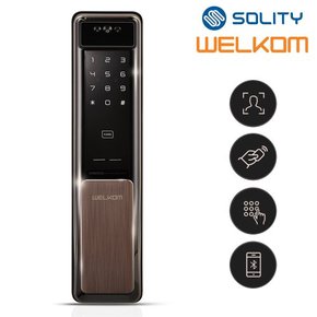 전국설치 WSP-2900A 얼굴안면인식 푸시풀 카드키2개+번호키 블루투스(옵션) 현관문 디지털도어락