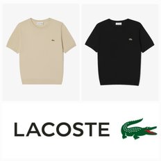 라코스테 25SS 여성 베이직 크루넥 반팔 풀오버  AF105E-55G