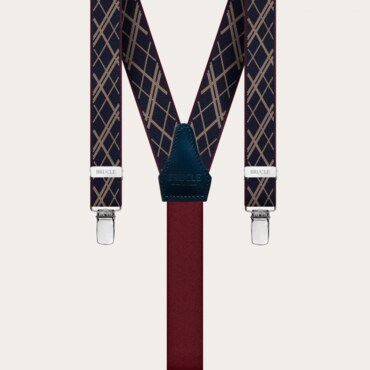 일모로 이태리 부르끌레 멜빵 신축성 Y자형 GEOMETRIC PATTERN NAVY BLUE - Y25CJRM81BL