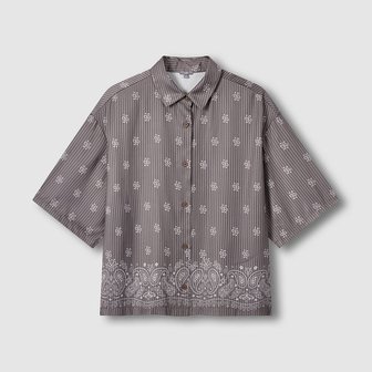 JAJU 여 페이즐리 패턴 반팔 셔츠 J116203543073