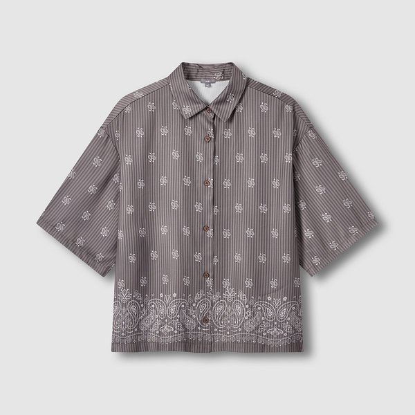 여 페이즐리 패턴 반팔 셔츠 J116203543073