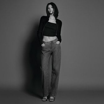Calvin Klein Jeans 여성 폴로 넥 집 가디건(J223331)