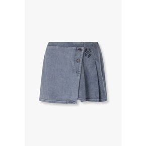 플리티드 랩 미니 스커트 3616116506000