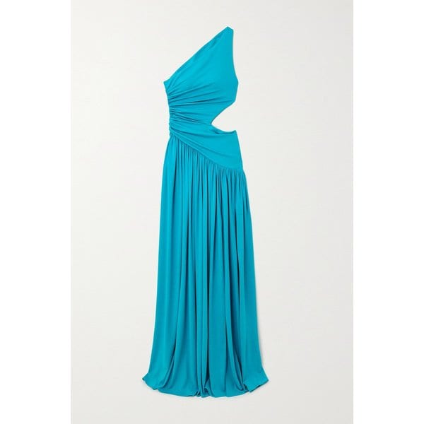 원숄더 컷아웃 개더 저지 가운 블루 1647597303558128