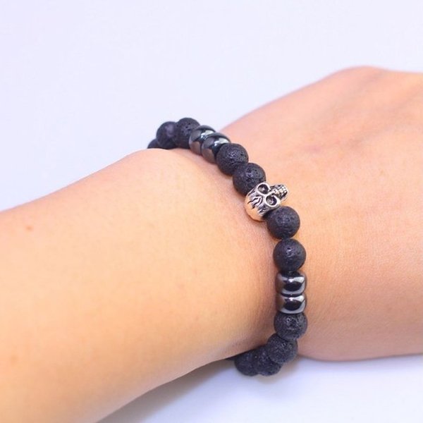 해골 화산석 팔찌 원석 패션 (WB14304)