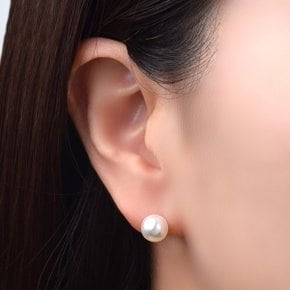 14K 펄 크리스탈 진주 귀걸이 (8mm) .