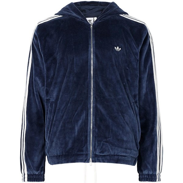 [부산점] X웨일즈보너 25FW 컬리지에이트네이비 벨루어 트랙 후드 집업 자켓 KG3624