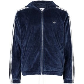 [부산점] X웨일즈보너 25FW 컬리지에이트네이비 벨루어 트랙 후드 집업 자켓 KG3624