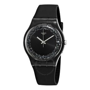 Swatch Darksparkles 블랙 다이얼 Silicone 여성 시계 SUOB156 333678
