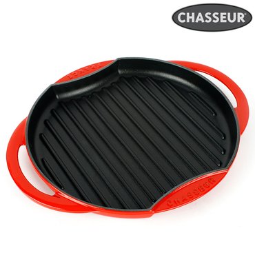 차세르 무쇠 주물 컬러 원형 그릴 26cm(루비)