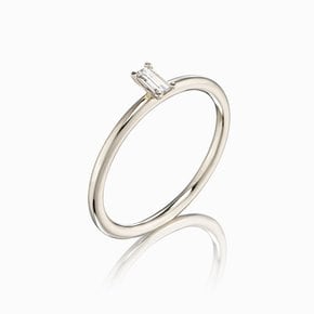 14K Pure 1부 바게트 컷 프로포즈 레이어드 반지 NNW00510R