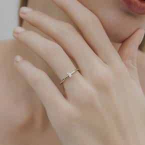 14K Pure 1부 바게트 컷 프로포즈 레이어드 반지 NNW00510R