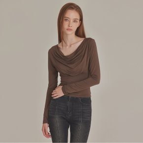 [TOPGIRL] SMOOTH TEXTURE COWL NECK TOP_T426TP111(BK)