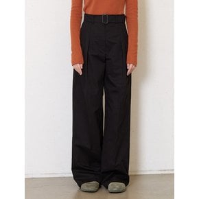 cotton belted pants_black