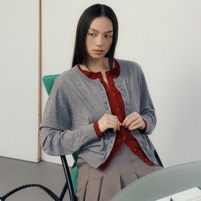 WOMAN 더블 레이어드 크루넥 가디건 [GREY] / GF7LKC509