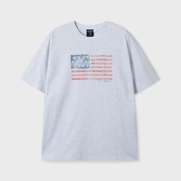 후아유 American Flag Printing T-shirt  WHRPF2593U