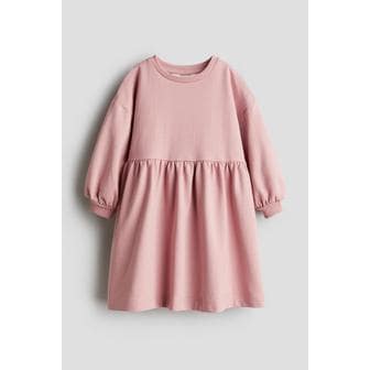 H&M 오버사이즈 스웨트 드레스 핑크 0984595011