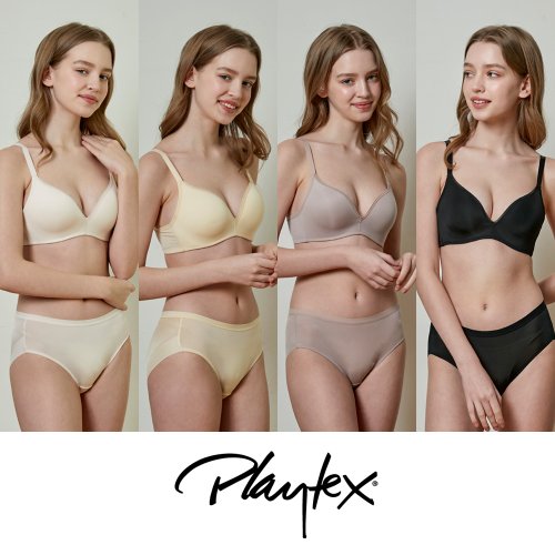 [Playtex] 와이어리스 시크릿 라이트베이지+피치+샌드베이지+블랙 8종   PXW3M13141617_T