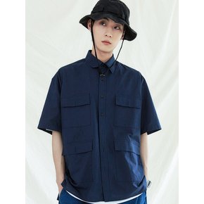 4POCKET BDU COTTON 1/2 SHIRT NAVY