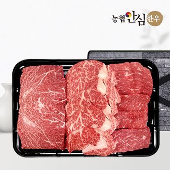 농협안심한우 [냉장] 1등급 한우 선물세트 채반 구이정육2호 1kg (등심400g/국거리300g/장조림300g)