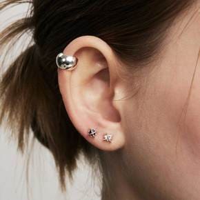 [정지소, 하츠투하츠 지우, 몬스타엑스 셔누 착용][sv925] airship cubic earring (Black/White)