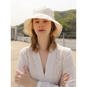 RIPPLE COTTON IVORY BUCKET HAT