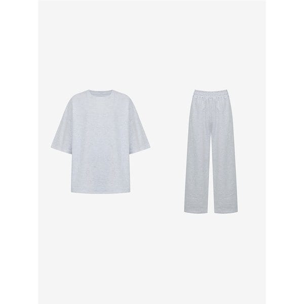 라운드넥 반팔 티셔츠 + 밴딩 팬츠 SET (VMOBC1505)