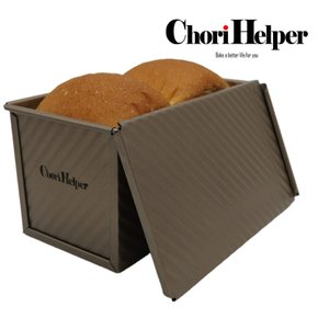 Chorihelper 450g 뚜껑이있는 테플론 코팅 웨이브 패턴 토스트 박스 열전도가 좋은 토스트 빵형