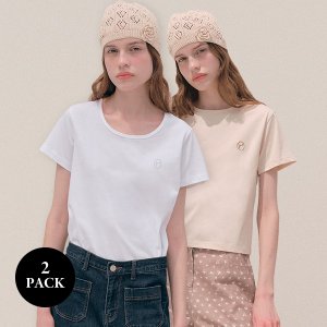 로라로라 [2PACK] U넥+라운드넥 실켓 티셔츠 세트