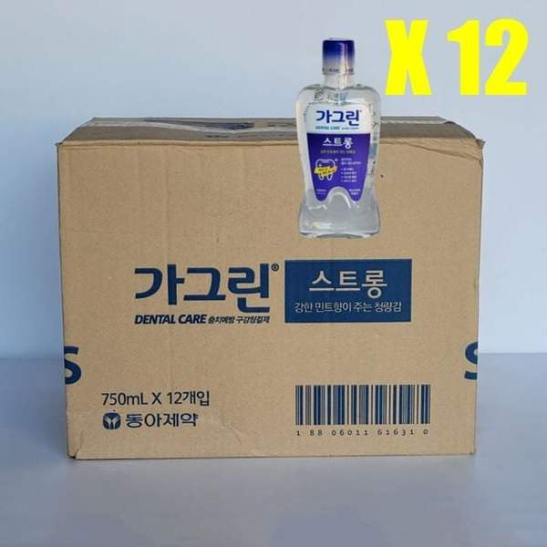 확대된 대표 스트롱 구강용품 750ml 12팩 구성