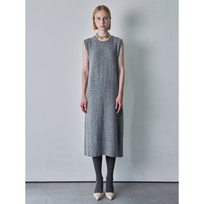 Cashmere blended Sleeveless One-piece (Grey)