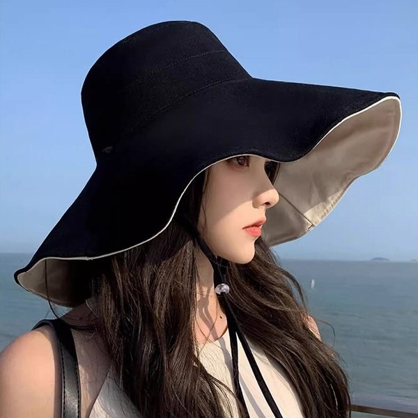[아일렌]데이즈 양면 버킷햇(블랙 베이지)