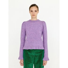 VLARY Flared Hem Knit Pullover - Violet