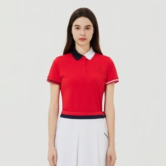 MARTINE GOLF [정상가 218000원]여성 반반카라 반팔티셔츠 레드 (QW0EKS20276)