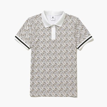 르꼬끄골프 25년  S/S     NEW 여성 헤리티지 패턴 반팔 카라 티셔츠 / BEIGE  GQ122LTS33