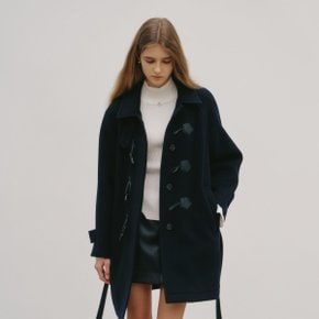 [LE CLASSIQUE] BARCELONA Cashmere Mac Toggle Wool Half Coat_Royal Navy