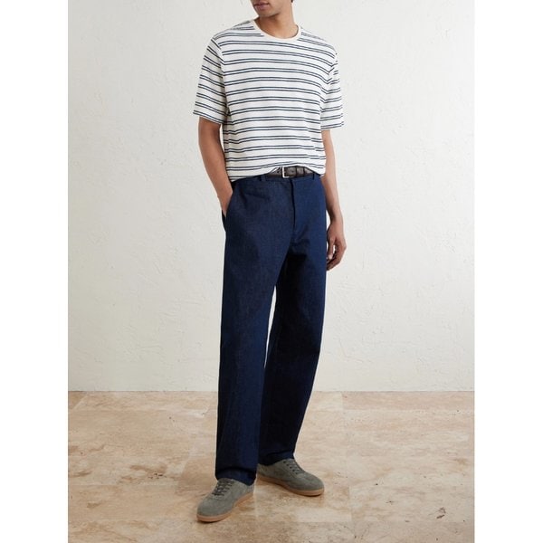 미스터 피 스트라이프 코튼 테리 티셔츠 46376663163004808