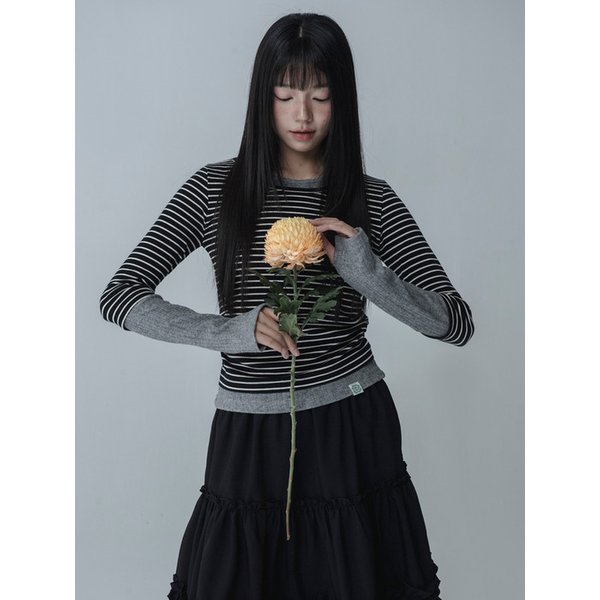 HIDDEN TOUCH FINGER HOLE TSHIRT_ BLACK GRAY