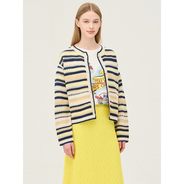 멀티 스트라이프 니트 자켓_BAJK02511BK