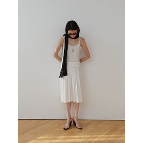 COTTON PLEATS SKIRT [WHITE]
