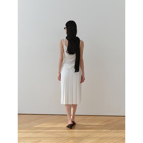 COTTON PLEATS SKIRT [WHITE]
