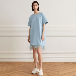 YY_Fringed loose-fit dress_BLUE