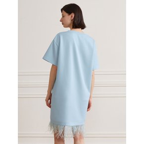 YY_Fringed loose-fit dress_BLUE