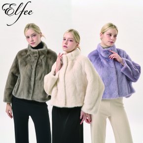 25FW  진도 엘페 휘메일 풀스킨 밍크 케이프 재킷 - 실버블루,펄베이지,바이올렛 (EJ16)