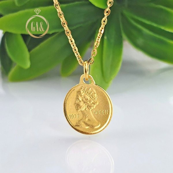 [가앤] 24k순금 엘리자베스 여왕 금화 코인 목걸이3.75g