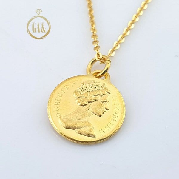 [가앤] 24k순금 엘리자베스 여왕 금화 코인 목걸이3.75g