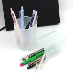 반투명 연필꽂이 볼펜꽂이 필기구 정리
