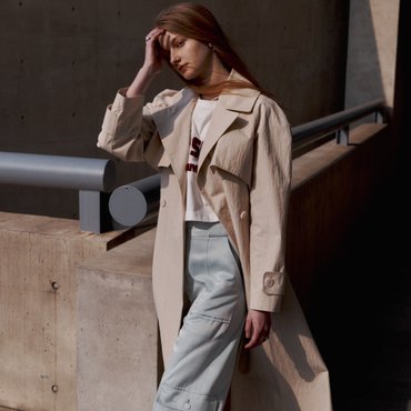 뮤제 NATALIA Slim-Fit Belted Twill Trench Coat_Ivory