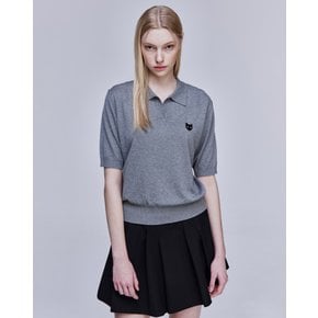 [파주점] [송지오우먼]지제로 팬서 오픈 카라 니트 그레이 WH3KT803GY