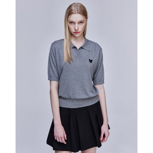 [파주점] 지제로 팬서 오픈 카라 니트 그레이 WH3KT803GY